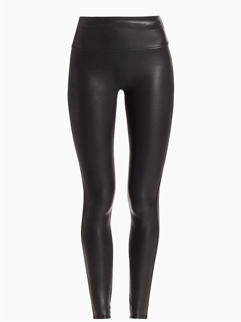 SPANX Small Black High-Waist Faux Leather Leggings